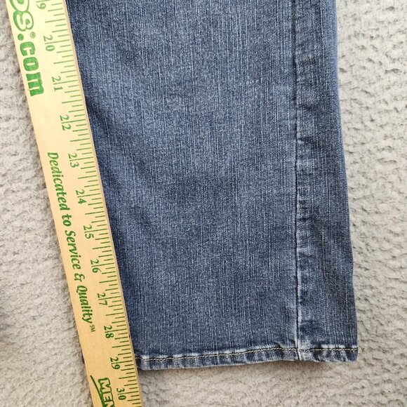 LEE Riders Jeans Women's 8M Curvy Bootcut Flap Pockets Stretch Denim Pants Blue - Picture 9 of 13